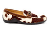 Bill "Hair On" Mustang Print Leather Horse Bit Loafers - Clay/White - Side