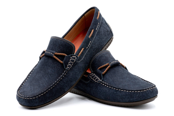 Bermuda Nubuck Braided Bit Loafers - Navy