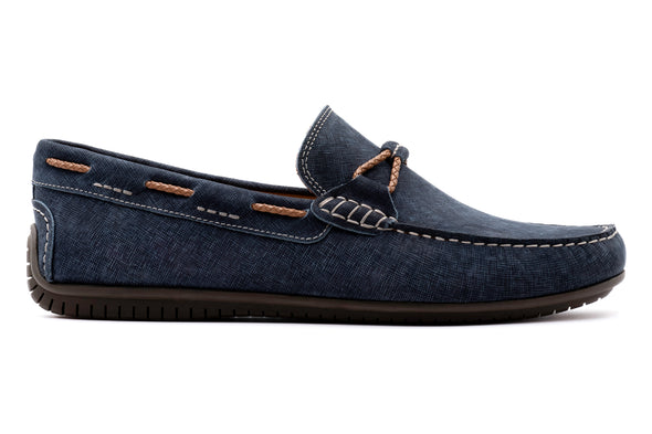 Bermuda Nubuck Braided Bit Loafers - Navy