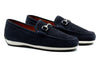 Seaside Suede Horse Bit Loafers - Navy