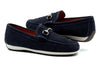 Seaside Suede Horse Bit Loafers - Navy