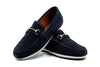 Seaside Suede Horse Bit Loafers - Navy