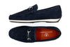 Seaside Suede Horse Bit Loafers - Navy