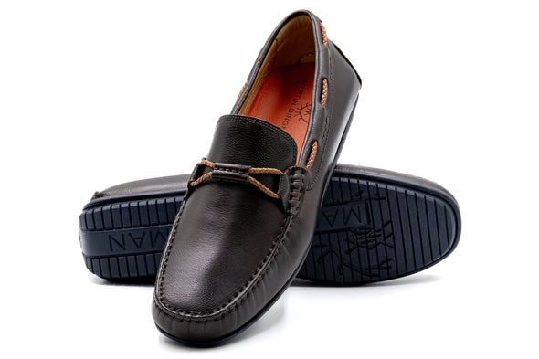 Bermuda Tumbled Glove Leather Braided Bit Loafers - Espresso