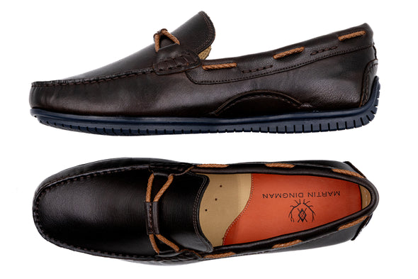 Bermuda Tumbled Glove Leather Braided Bit Loafers - Espresso