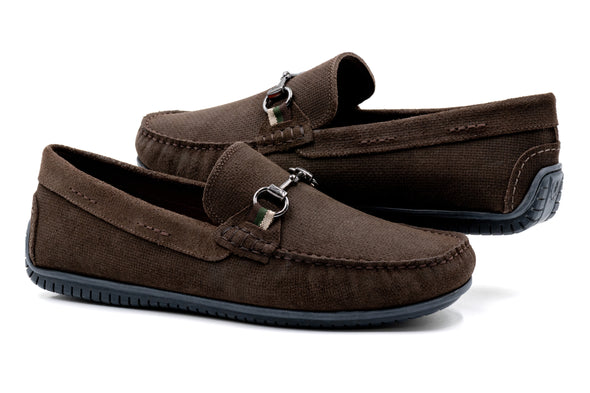 Bermuda Suede Horse Bit Loafers - Walnut