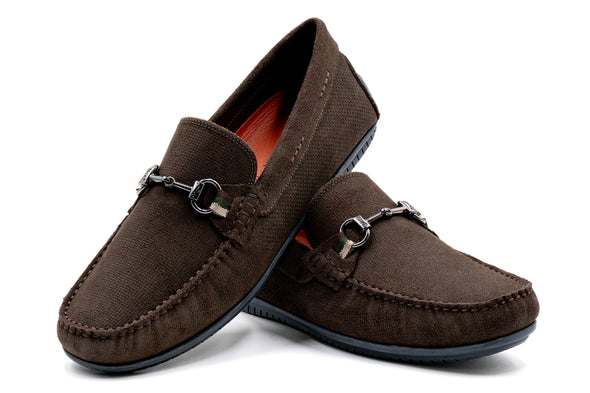 Bermuda Suede Horse Bit Loafers - Walnut