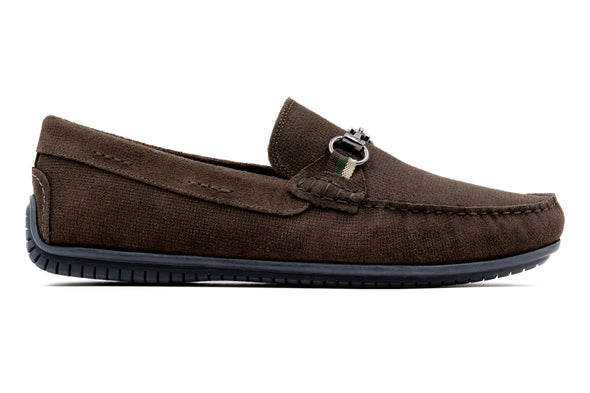 Bermuda Suede Horse Bit Loafers - Walnut