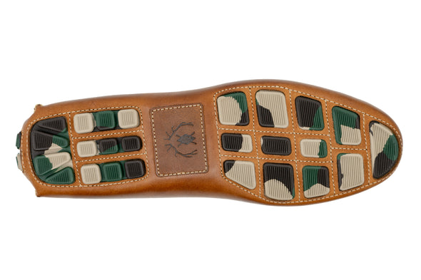 Monte Carlo Saddle Leather Horse Bit Driving Loafers - Cigar