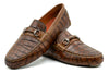 Monte Carlo Alligator Grain Horse Bit Driving Loafers - Chestnut