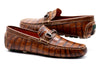 Monte Carlo Alligator Grain Horse Bit Driving Loafers - Chestnut