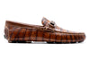 Monte Carlo Alligator Grain Horse Bit Driving Loafers - Chestnut