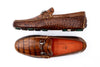 Monte Carlo Alligator Grain Horse Bit Driving Loafers - Chestnut