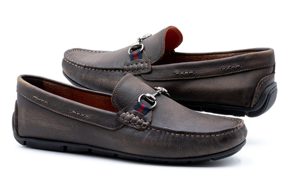 Bermuda Pebble Grain Horse Bit Loafers - Old Clay