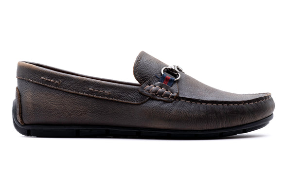 Bermuda Pebble Grain Horse Bit Loafers - Old Clay