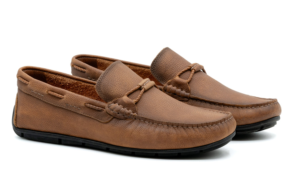 Bermuda Pebble Grain Braided Bit Loafers - Old Saddle