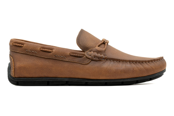 Bermuda Pebble Grain Braided Bit Loafers - Old Saddle