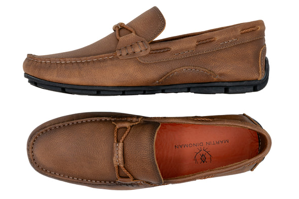 Bermuda Pebble Grain Braided Bit Loafers - Old Saddle