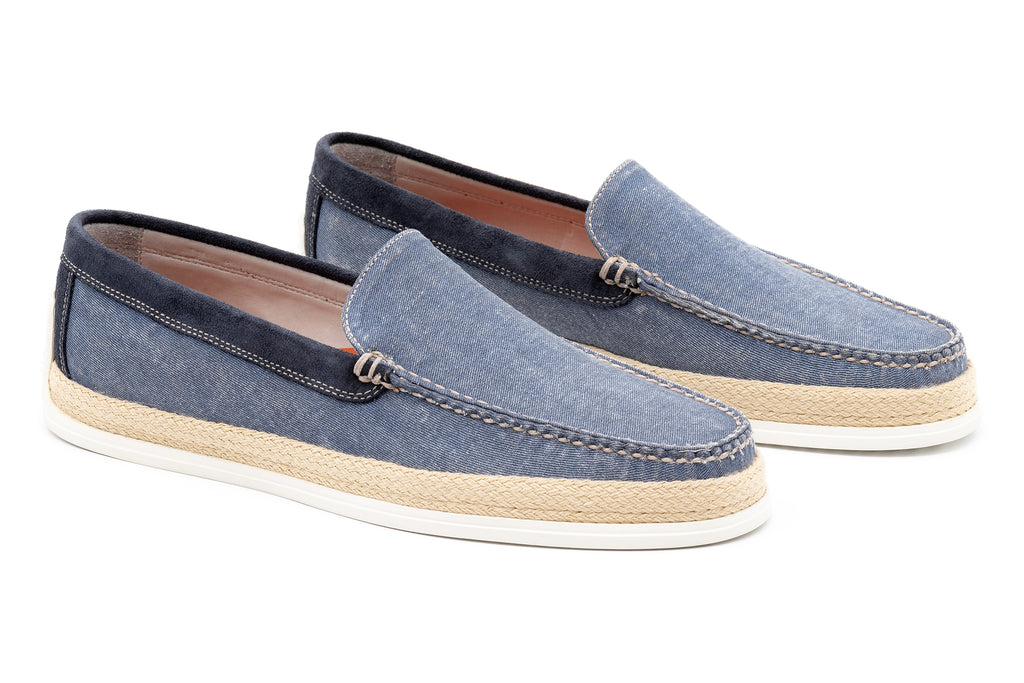 Watercolor Canvas Venetian Loafers - Ocean