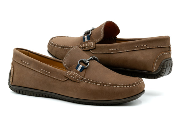 Bermuda Nubuck Horse Bit Loafers - Bark