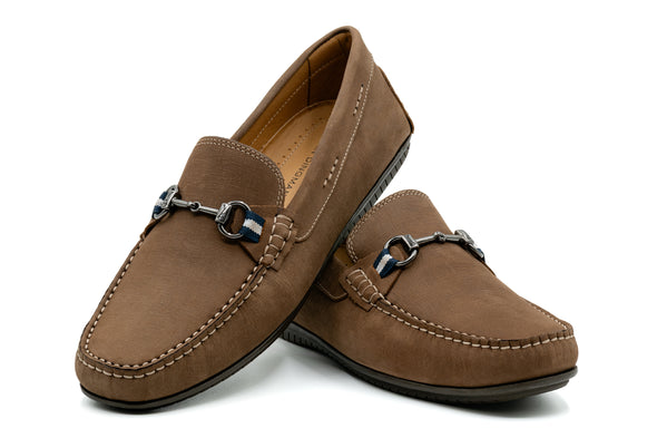 Bermuda Nubuck Horse Bit Loafers - Bark