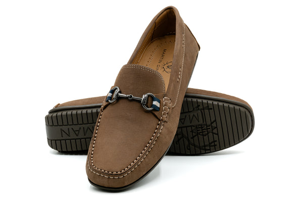 Bermuda Nubuck Horse Bit Loafers - Bark