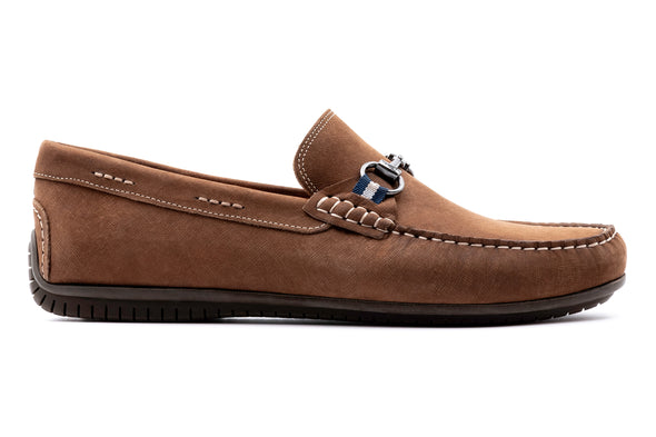 Bermuda Nubuck Horse Bit Loafers - Bark