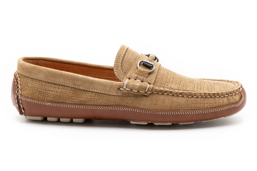 Monte Carlo Suede Horse Bit Driving Loafers - Khaki