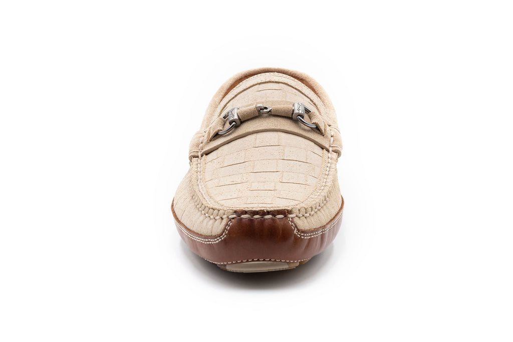 Monte Carlo Suede Horse Bit Driving Loafers - Bone