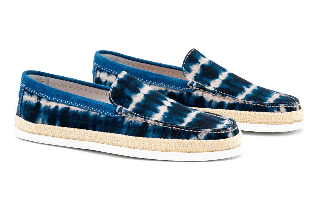 Watercolor Canvas Venetian Loafers - Beach Party Blue