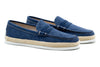 Watercolor Suede Penny Loafers - Blue Lagoon