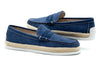 Watercolor Suede Penny Loafers - Blue Lagoon