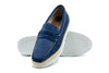 Watercolor Suede Penny Loafers - Blue Lagoon