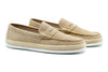 Watercolor Suede Penny Loafers - Sand