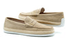 Watercolor Suede Penny Loafers - Sand