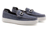 MD Signature Water Repellent Suede Horse Bit Loafers - Marine