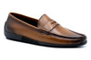 Jameson Hand Stained Dress Calf Leather Penny Loafers - Vintage Saddle