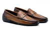 Jameson Hand Stained Dress Calf Leather Penny Loafers - Vintage Saddle