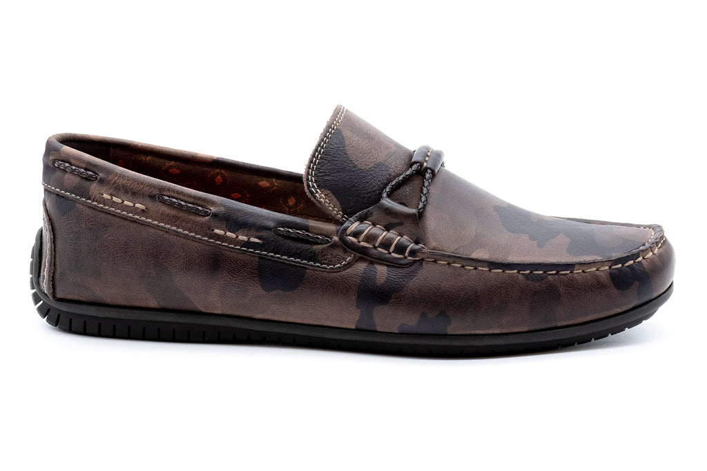 Bermuda Oiled Saddle Leather Braided Bit Loafers - Camo - Side