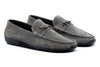Jameson Water Repellent Suede Leather Antler Bit Loafers - Graphite