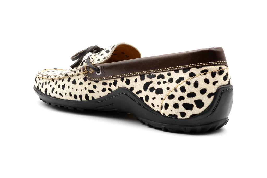 Bill "Hair On" Cheetah Print Leather Bow Tie Loafers - Cheetah - Back