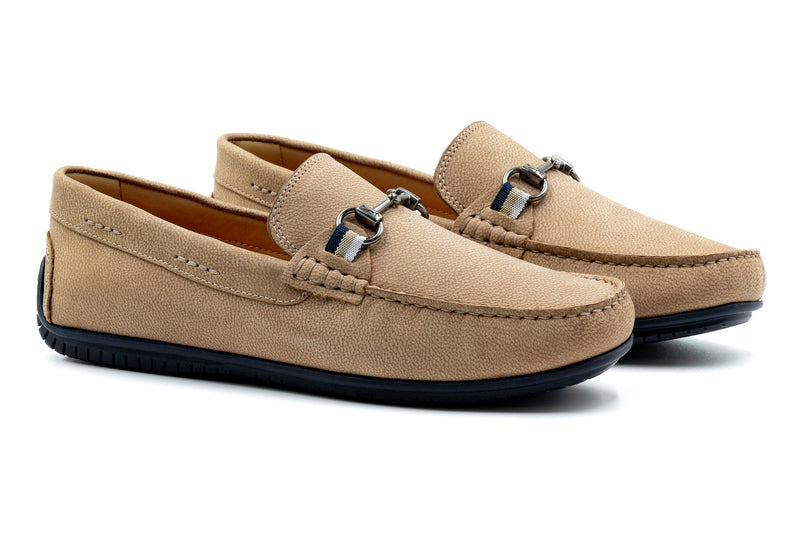 Bermuda Nubuck Horse Bit Loafers - Biscuit
