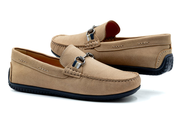 Bermuda Nubuck Horse Bit Loafers - Biscuit