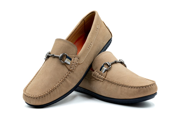 Bermuda Nubuck Horse Bit Loafers - Biscuit