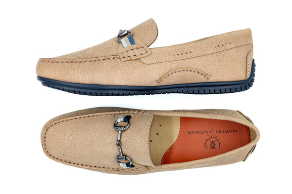 Bermuda Nubuck Horse Bit Loafers - Biscuit