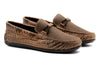 Bermuda Crocodile Grain Braided Bit Loafers - Burnt Pecan