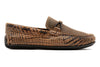 Bermuda Crocodile Grain Braided Bit Loafers - Burnt Pecan