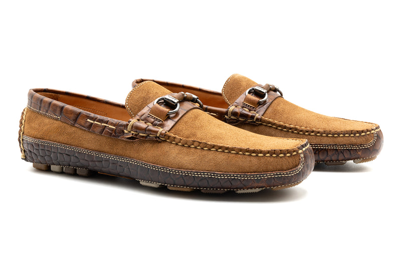 Monte Carlo Suede Horse Bit Loafers - French Roast