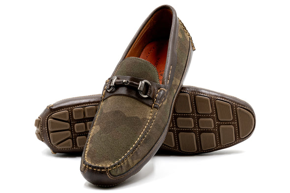 Monte Carlo Suede Horse Bit Loafer - Camo