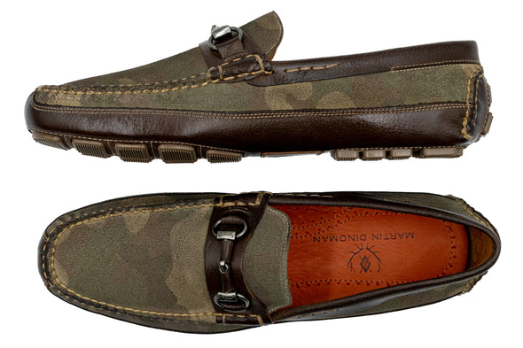 Monte Carlo Suede Horse Bit Loafer - Camo